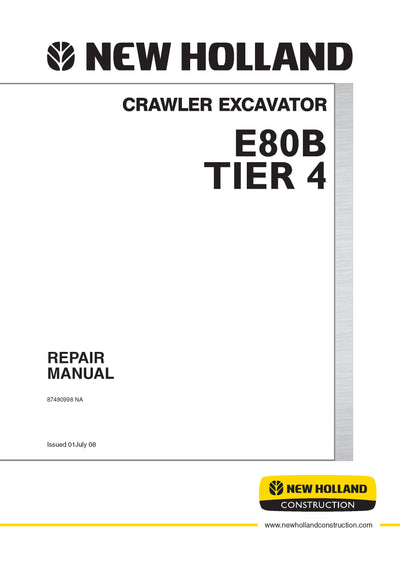New Holland E80B Tier 4 CRAWLER EXCAVATOR