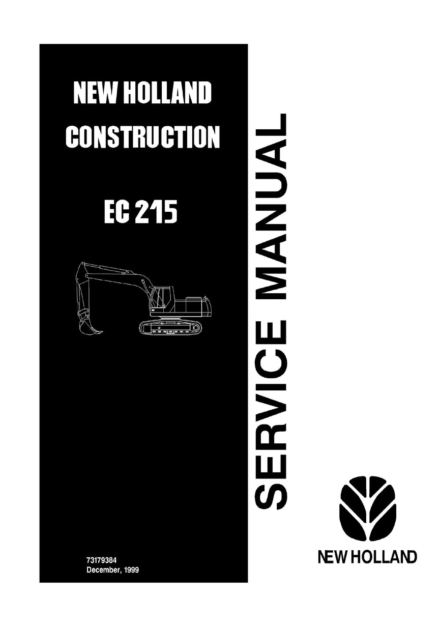 New Holland EC215 Hydraulic Excavator Service Repair Manual 73179384