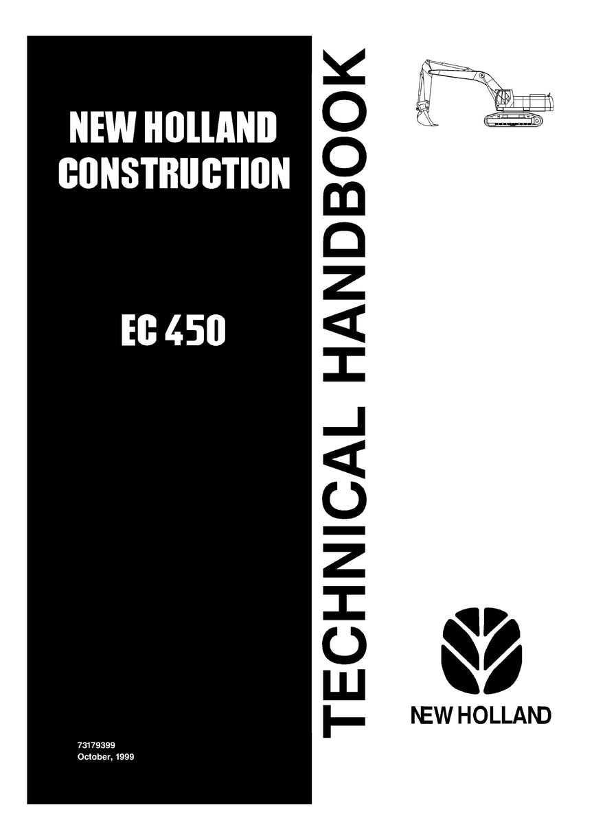 New Holland EC450 Excavator Crawler Technical Service Repair Manual 73179399
