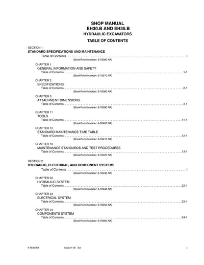 New Holland EH30.B & EH35.B Hydraulic Excavator Service Repair Manual 6-78340NA