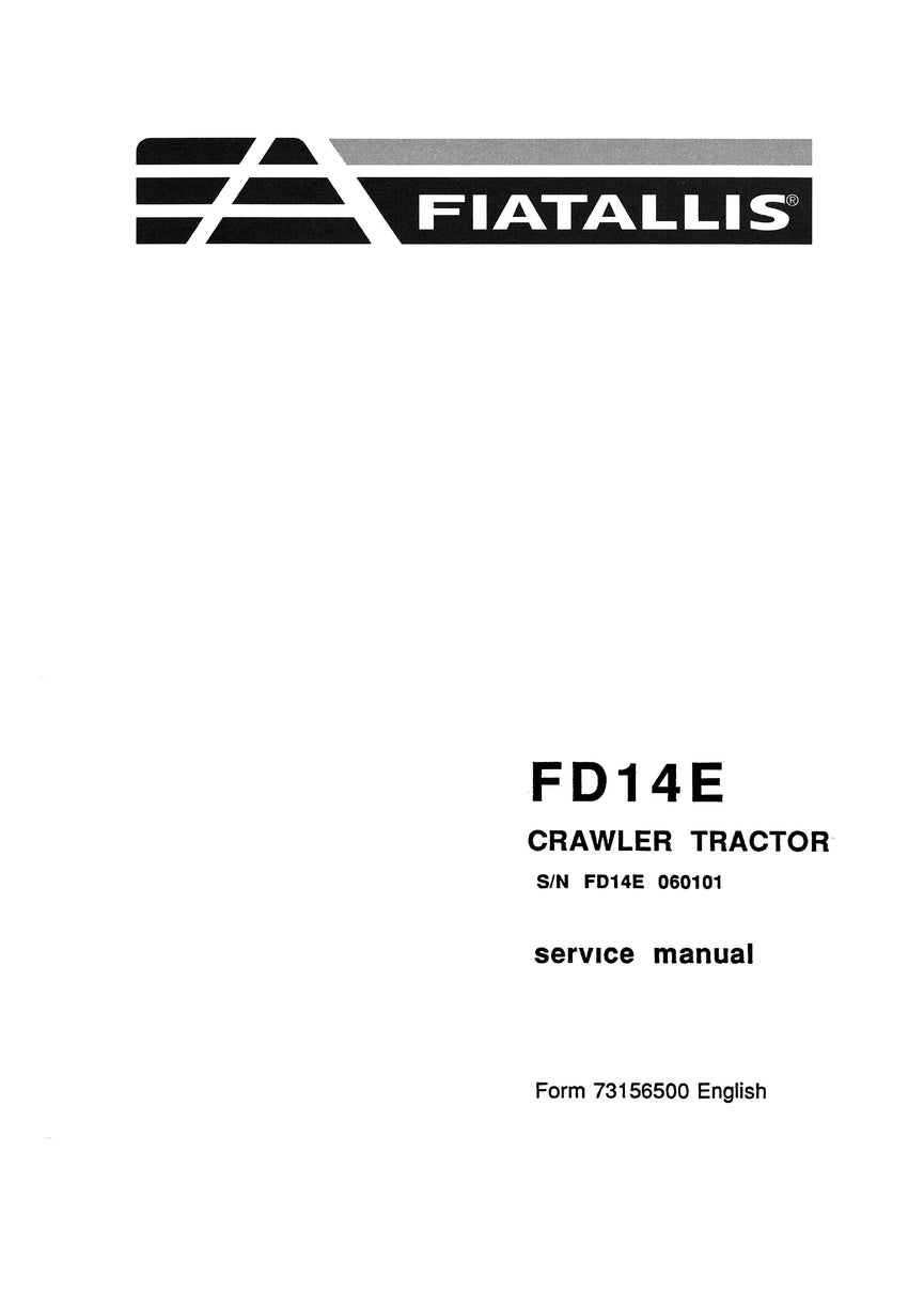 New Holland FD14E Crawler Tractor Service Repair Manual 73156500