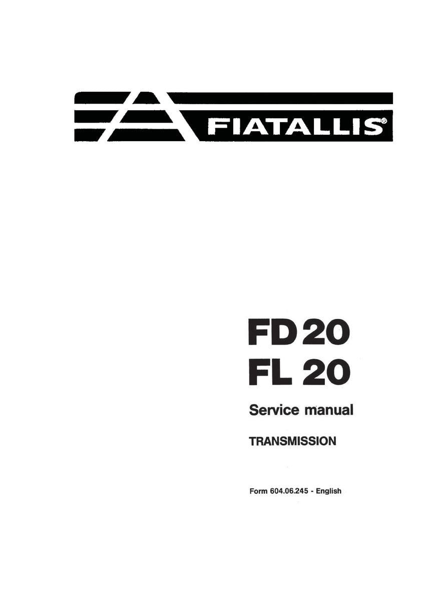 New Holland FD20, FL20 Dozer Transmission Service Repair Manual 73155280