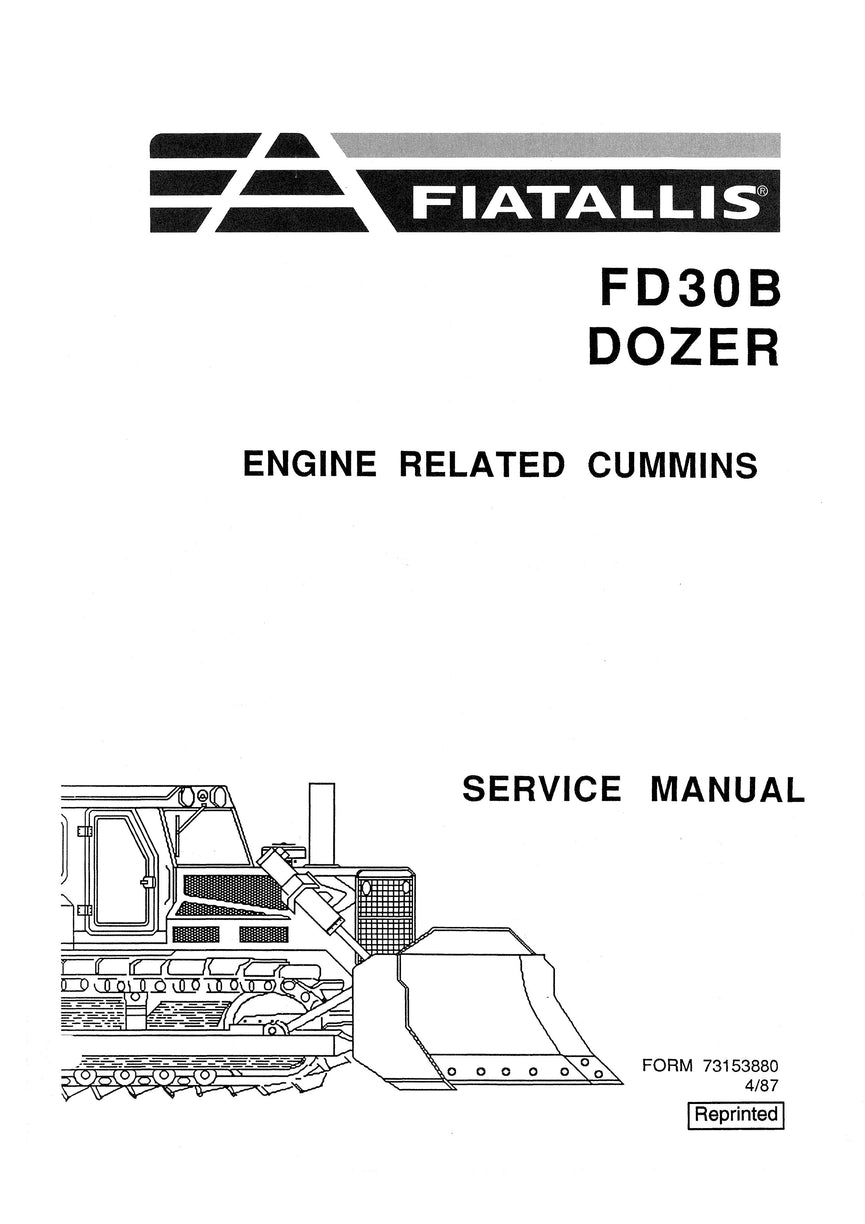 New Holland FD30B Dozer Engine Related Cummins Service Repair Manual 73153880