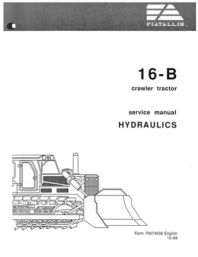 New Holland FIAT ALLIS 16-B Crawler Tractor Hydraulics Service Repair Manual 70674538