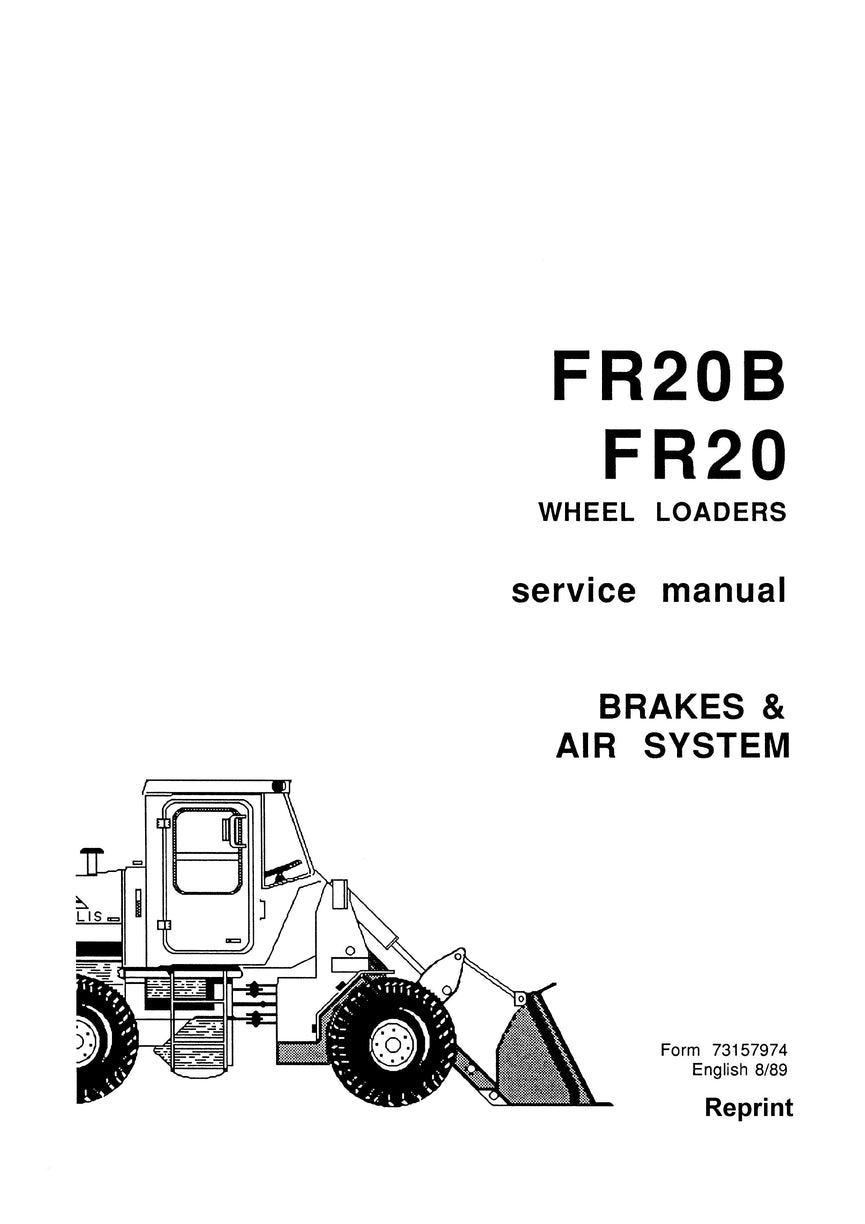 New Holland FR20B, FR20 Wheel Loader Brakes & Air System Service Repair Manual 73157974