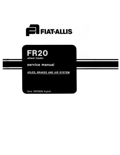 New Holland FR20 Wheel Loader Axles Brakes and Air System Service Repair Manual 73075626