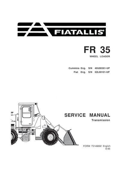 New Holland FR35 Wheel Loader Transmission Service Repair Manual 73148892