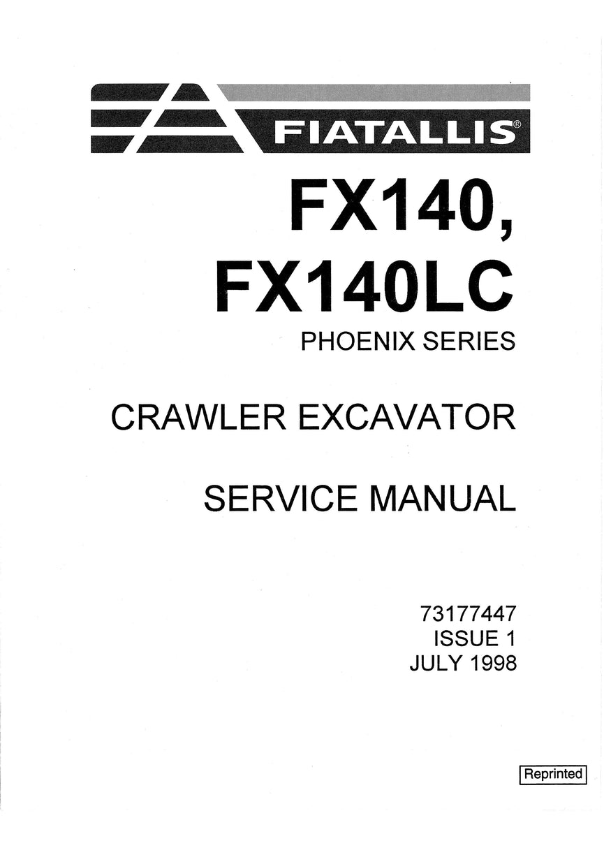 New Holland FX140, FX140LC Phoenix Series Crawler Excavator Service Repair Manual 73177447