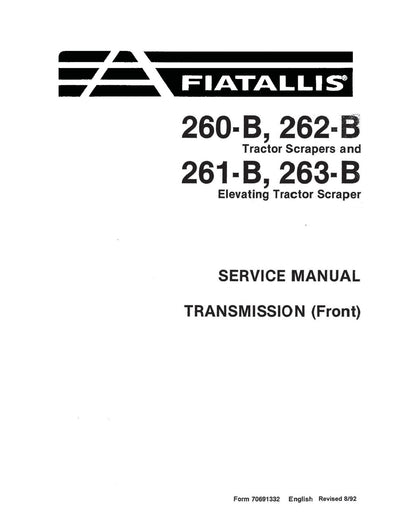 New Holland Fiat-Allis 260-B 262-B Tractor Scrapers and 261-B 263-B Elevating Tractor Scraper Service Repair Manual 70691332