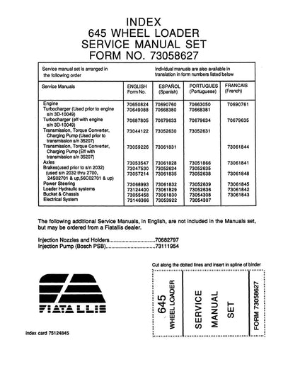 New Holland Fiat-Allis 645 Wheel Loader Service Repair Manual 73058627