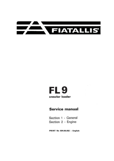 New Holland Fiat-Allis FL9 Crawler Loader Service Repair Manual 60406397