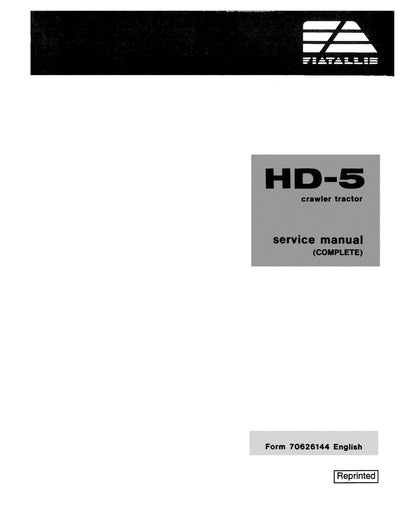 New Holland Fiat Allis HD-5 Crawler Tractor Service Repair Manual 70626144