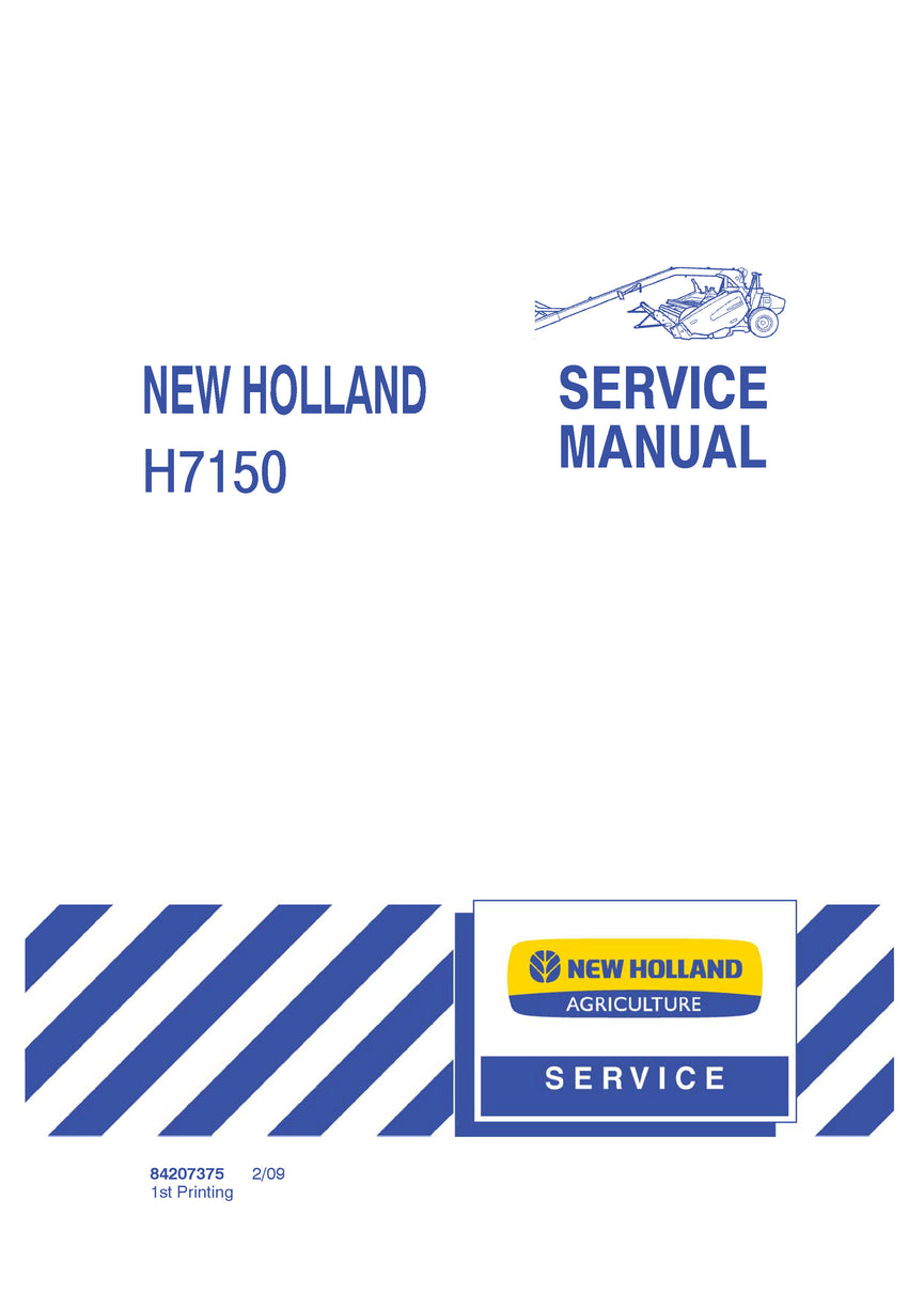 New Holland H7150 Disc Mower Service Repair Manual 84207375