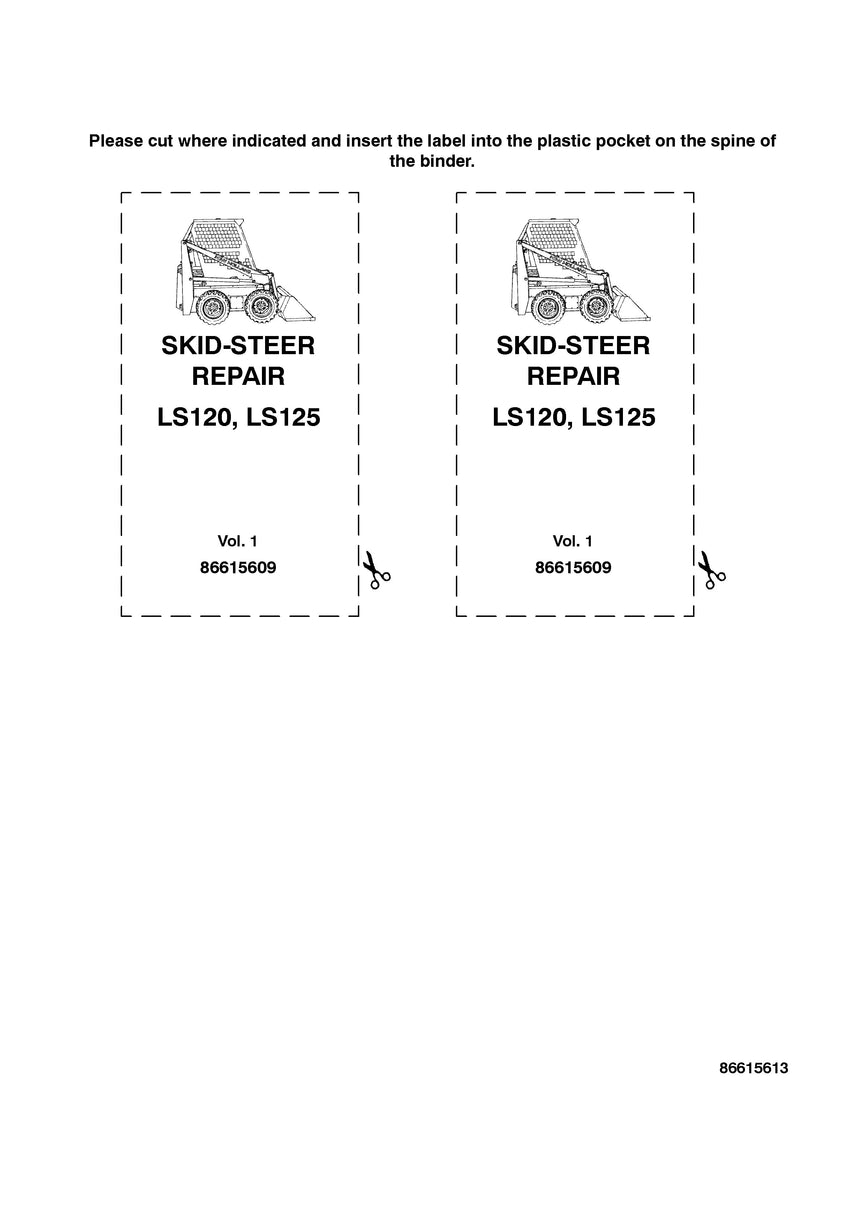 New Holland LS120, LS125 Skid Steer Loader Service Repair Manual 86615609