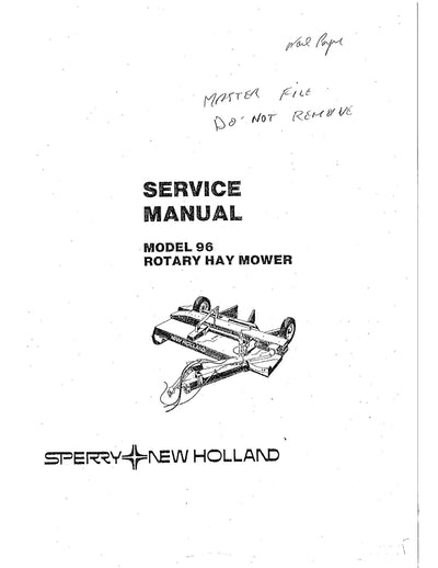 New Holland MODEL 96 ROTARY HAY MOWER Service Repair Manual NH96SVC