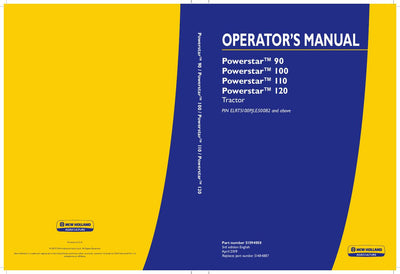 New Holland Powerstar 90 Powerstar 100 Powerstar 110 Powerstar 120 Tractor Operator's Manual 51484887
