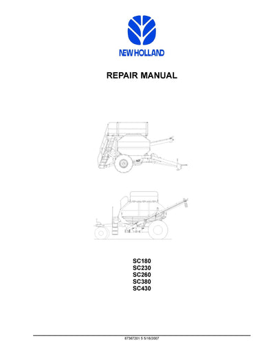 New Holland SC180 SC230 SC260 SC380 SC430 Air Cart Service Repair Manual 87367201
