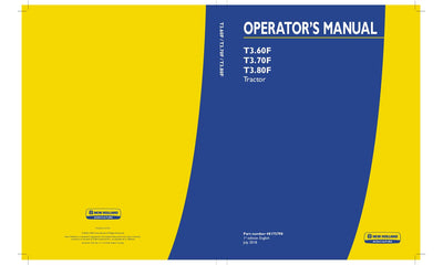 New Holland T3.60F T3.70F T3.80F Tractor Operator's Manual 48175798