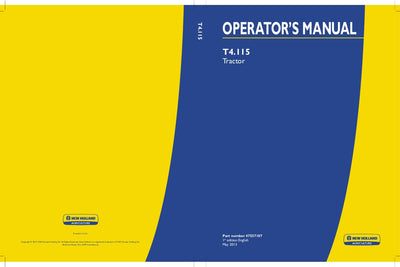 New Holland T4.115 Tractor Operator's Manual 47537107
