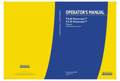 New Holland T4.65 Powerstar T4.75 Powerstar Tractor Operator's Manual 48129908