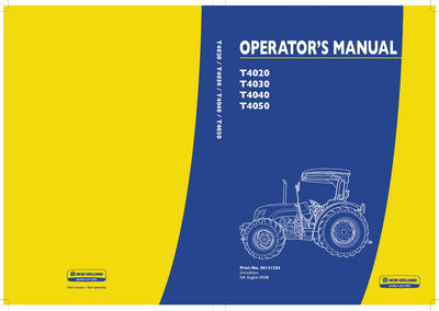 New Holland T4020 T4030 T4040 T4050 Standard Tractor Operator's Manual 84131283