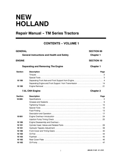 New Holland TM120 TM130 TM140 TM155 TM175 TM190 Workshop Service Repair Manual 6045511102