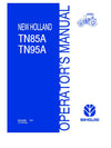 New Holland TN85A TN95A Tractor Operator's Manual 87576340 