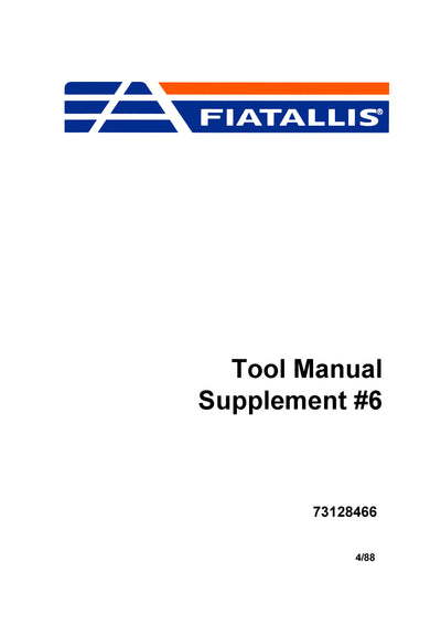 New Holland Tool Supplement #6 Service Repair Manual 73128466