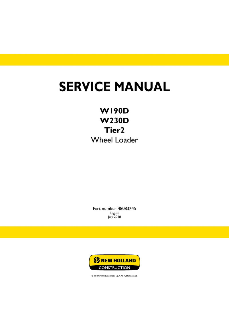 New Holland W190D W230D Tier2 Wheel Loader Service Repair Manual 48083745 New Holland W190D W230D Tier2 Wheel Loader Service Repair Manual 48083745