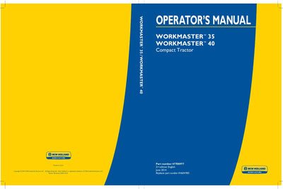 New Holland Workmaster 35 Workmaster 40 Compact Tractor Operator's Manual 47708977