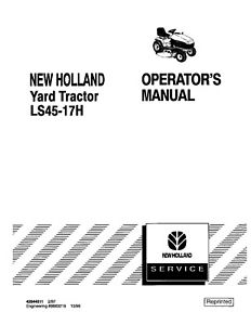 New Holland LS45-17H Yard Tractor Operators Manual