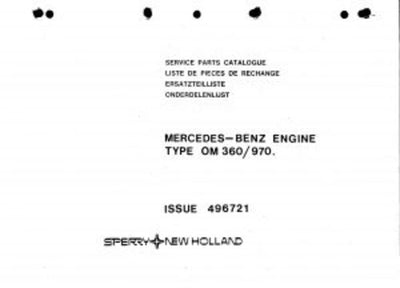 New Holland OM 360 970 Tractor Parts Catalog Manual