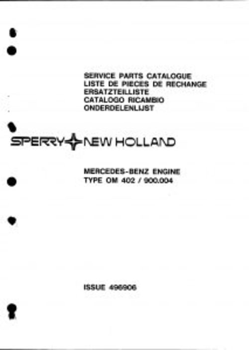 New Holland OM 402 900.004 Tractor Parts Catalog Manual