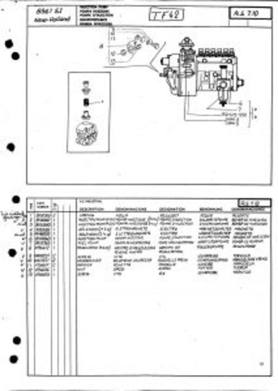 New Holland TF42 8361 SI Tractor Parts Catalog Manual