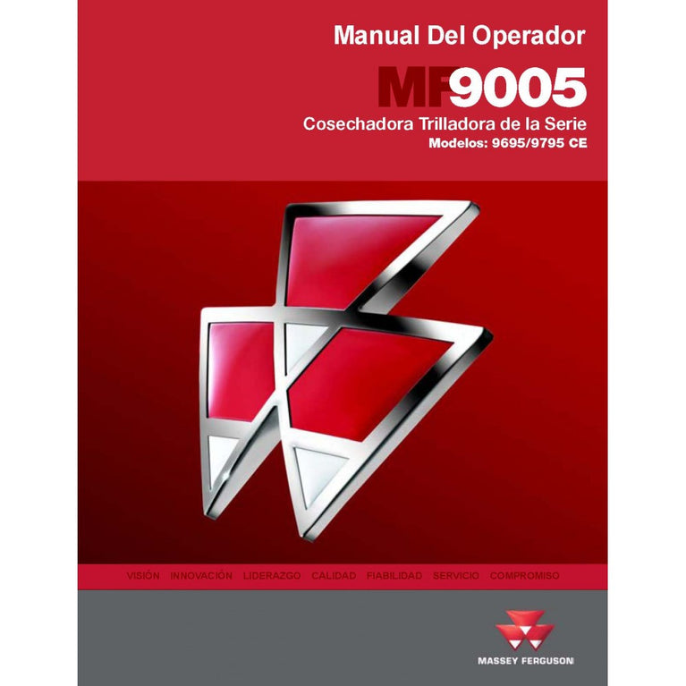Massey Ferguson 9695 CE, 9795 CE Combine Harvester Operator's Manual