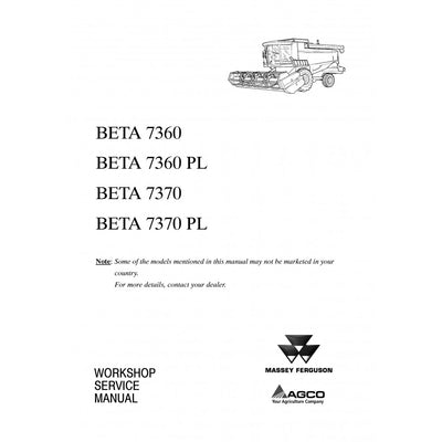 Massey Ferguson MF 7360, 7370 BETA Combine Harvester Operator's Manual