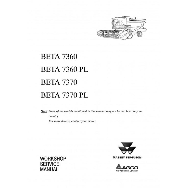 Massey Ferguson MF 7380 CENTORA Combine Harvester Operator's Manual
