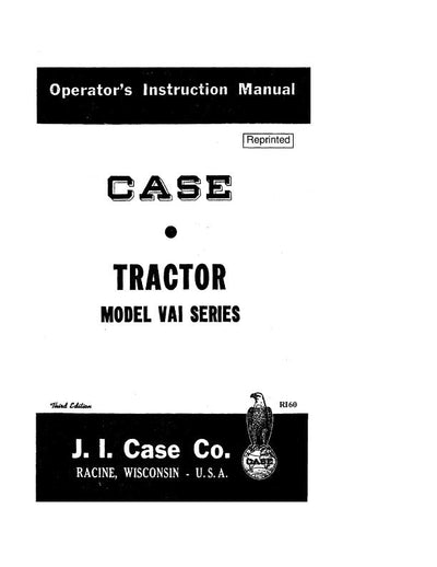 Case IH Tractor VAI Series Operator’s Manual RI60
