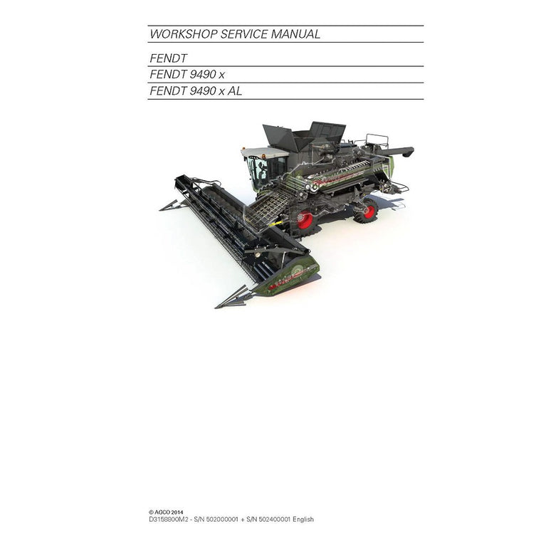 Fendt 9490 Combine Harvester Service Repair Manual