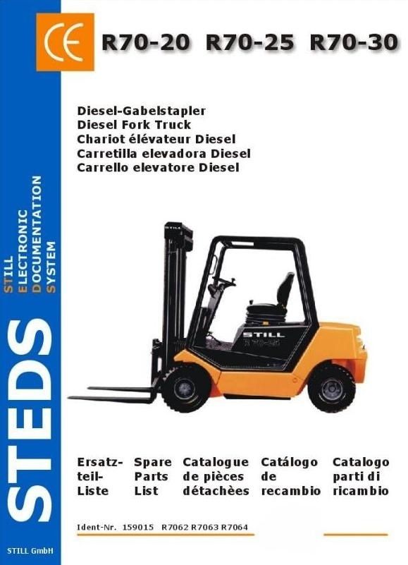Still R70-20, R70-25, R70-30 Diesel Forklift Truck Series R7062, R7063, R7064 Spare Parts Manual