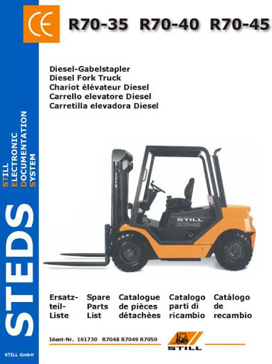 Still R70-35, R70-40, R70-45 Diesel Forklift Truck Series R7048, R7049, R7050 Spare Parts Manual