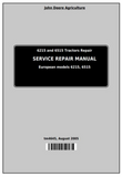 John Deere 6215 and 6515 European Tractor Service Repair Manual TM4645