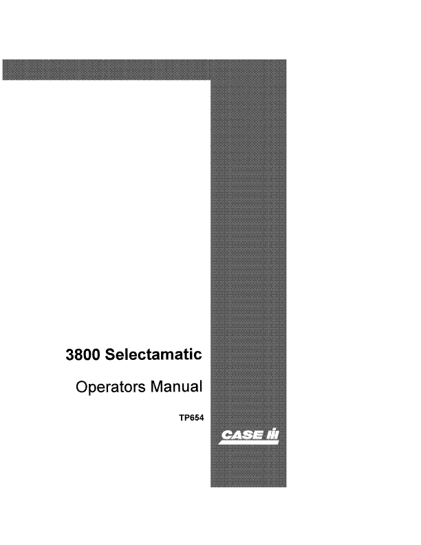 Case IH Tractor 3800 Selectamatic Operator’s Manual TP654