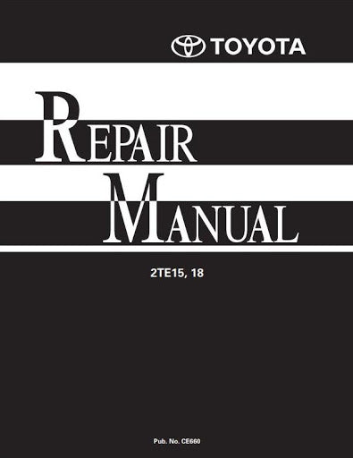 Toyota 2TE15, 2TE18 Electric Towing Tractor Workshop Service Repair Manual (CE660)