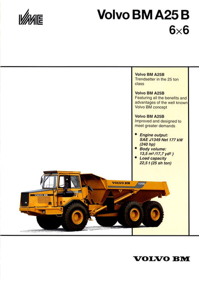 VOLVO BM A25B ARTICULATED HAULER SERVICE REPAIR MANUAL