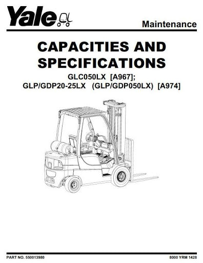 Yale GLP20LX, GLP25LX, GDP20LX, GDP25LX Diesel LPG Forklift Truck A974 Series Service Repair Manual (Europe)