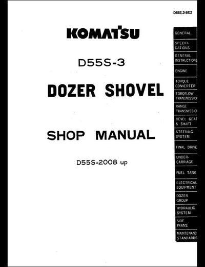 KOMATSU D55S-3 Bulldozer Service Repair Shop Manual
