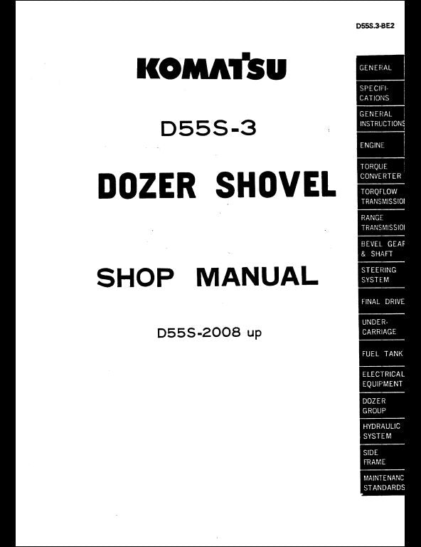 KOMATSU D55S-3 Bulldozer Service Repair Shop Manual